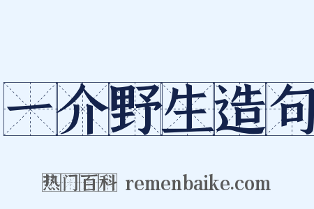 一介野生造句是什么意思的图片